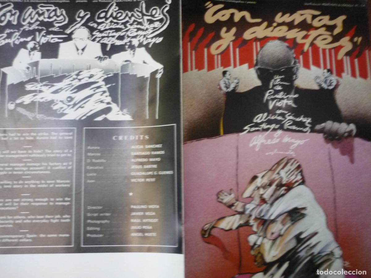 Cine: con u&ntilde;as y dientes - guia publicitaria original - paulino viota - dise&ntilde;o ivan zulueta - cine espa&ntilde;ol