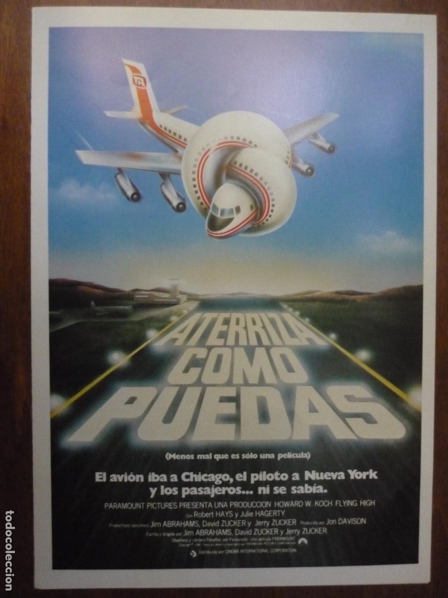 Cinema: aterriza como puedas - guia publicitaria original - julie hagerty robert hays leslie nielsen