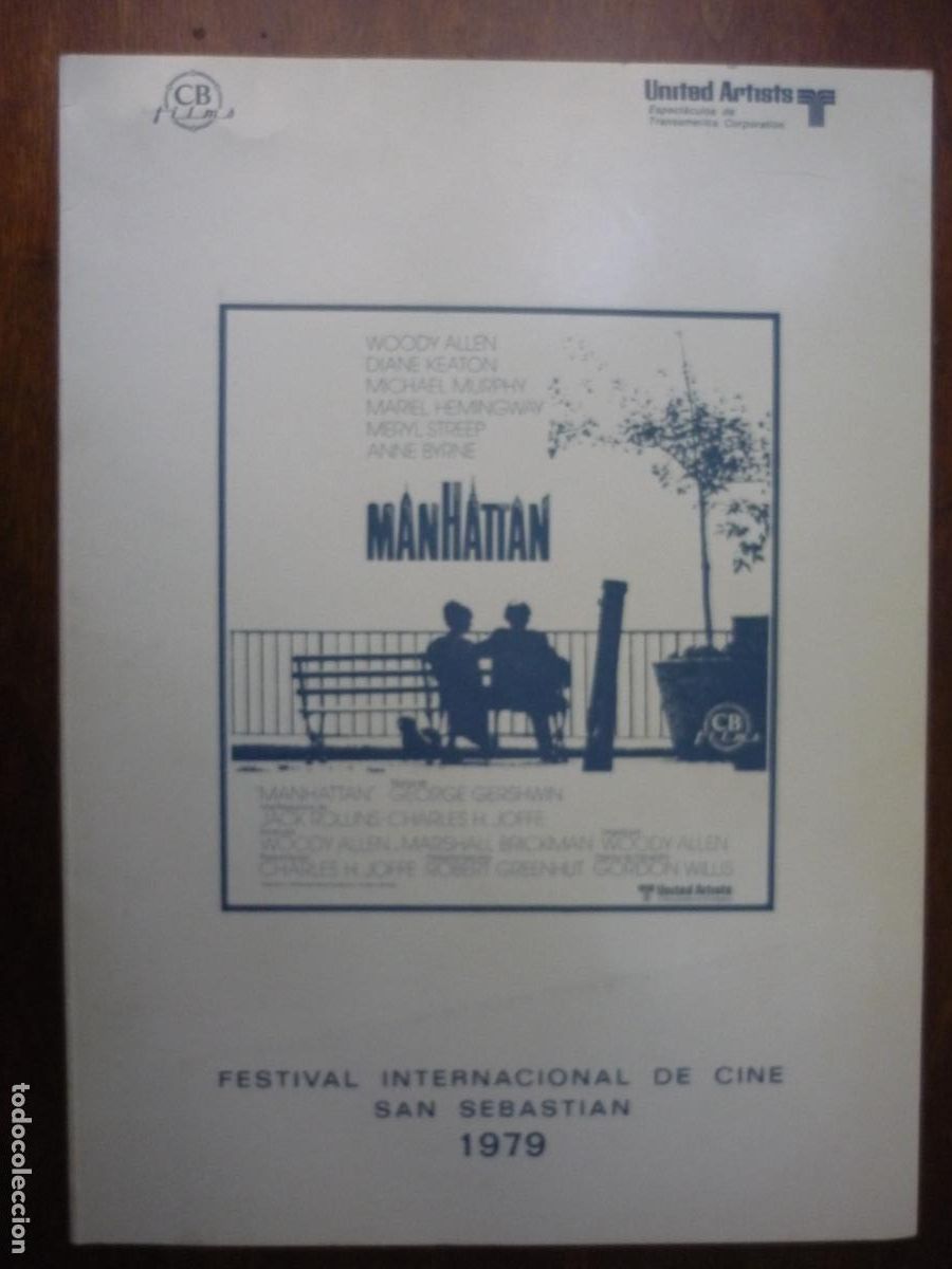 Kino: manhattan - guia publicitaria original dossier festival san sebastian 1979 woody allen diane keaton