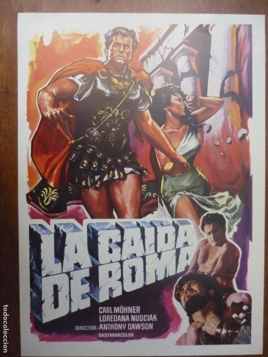 Cinema: la caida de roma - guia publicitaria original - carl mohner loredana nausciak peplum