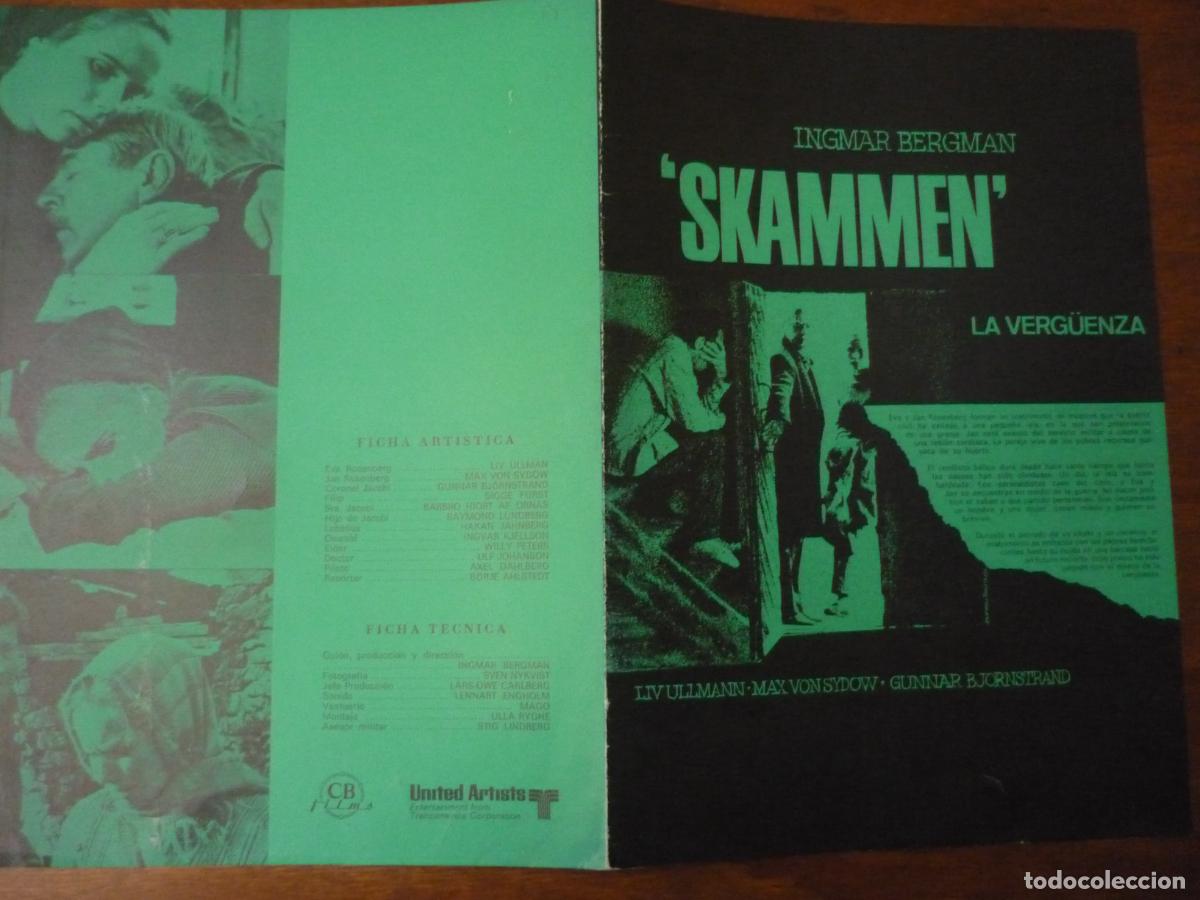 Cine: la verguenza skammen - guia publicitaria original - ingmar bergman liv ullman max von sydow