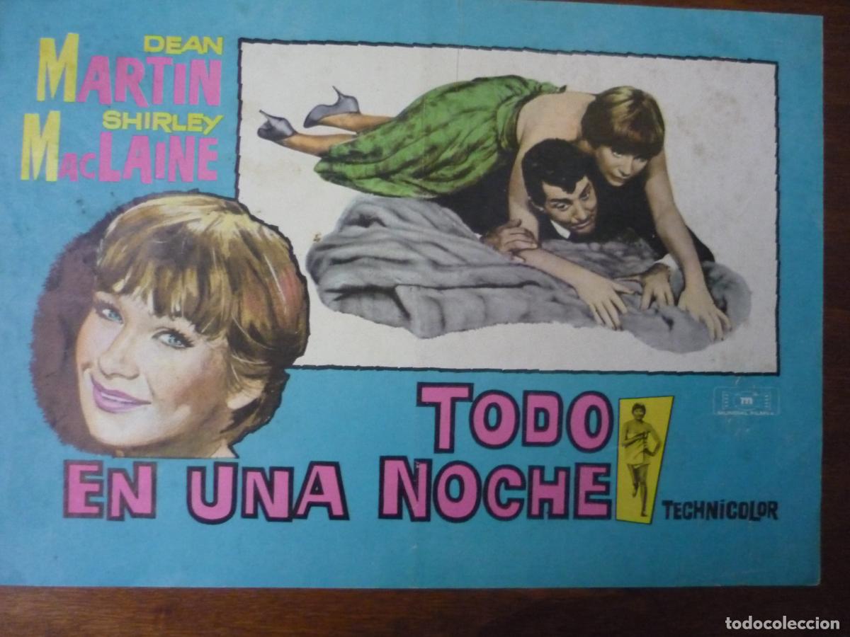 Cine: todo en una noche - guia publicitaria original - shirley maslaine dean martin mundial films