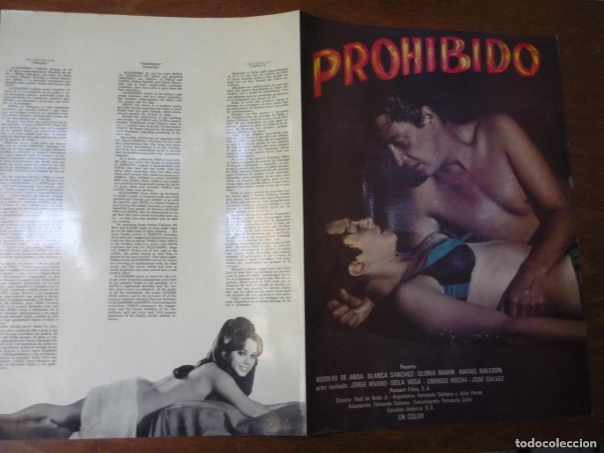Cine: prohibido - guia publicitaria original - rodolfo de anda blanca sanches jorge rivero isela vega