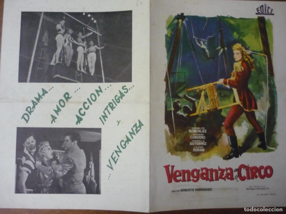 Cine: venganza en el circo - guia publicitaria original - carmelita gonzalez joaquin cordero edici