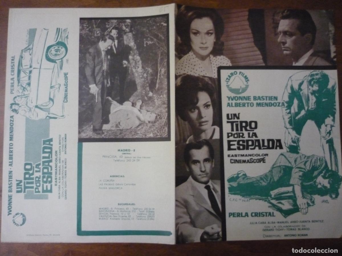 Cine: un tiro por la espalda - guia publicitaria original - alberto de mendoza julia caba alba jano