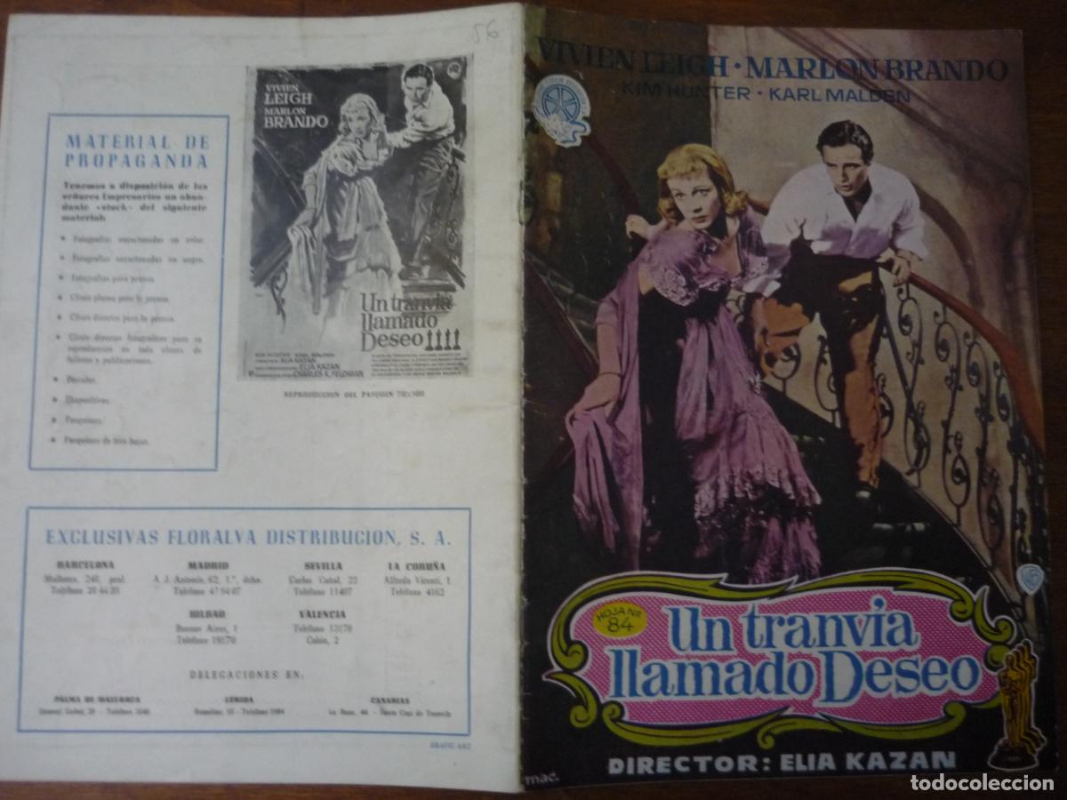 Cine: un tranvia llamado deseo - guia publicitaria original - vivien leigh marlon brando elia kazan