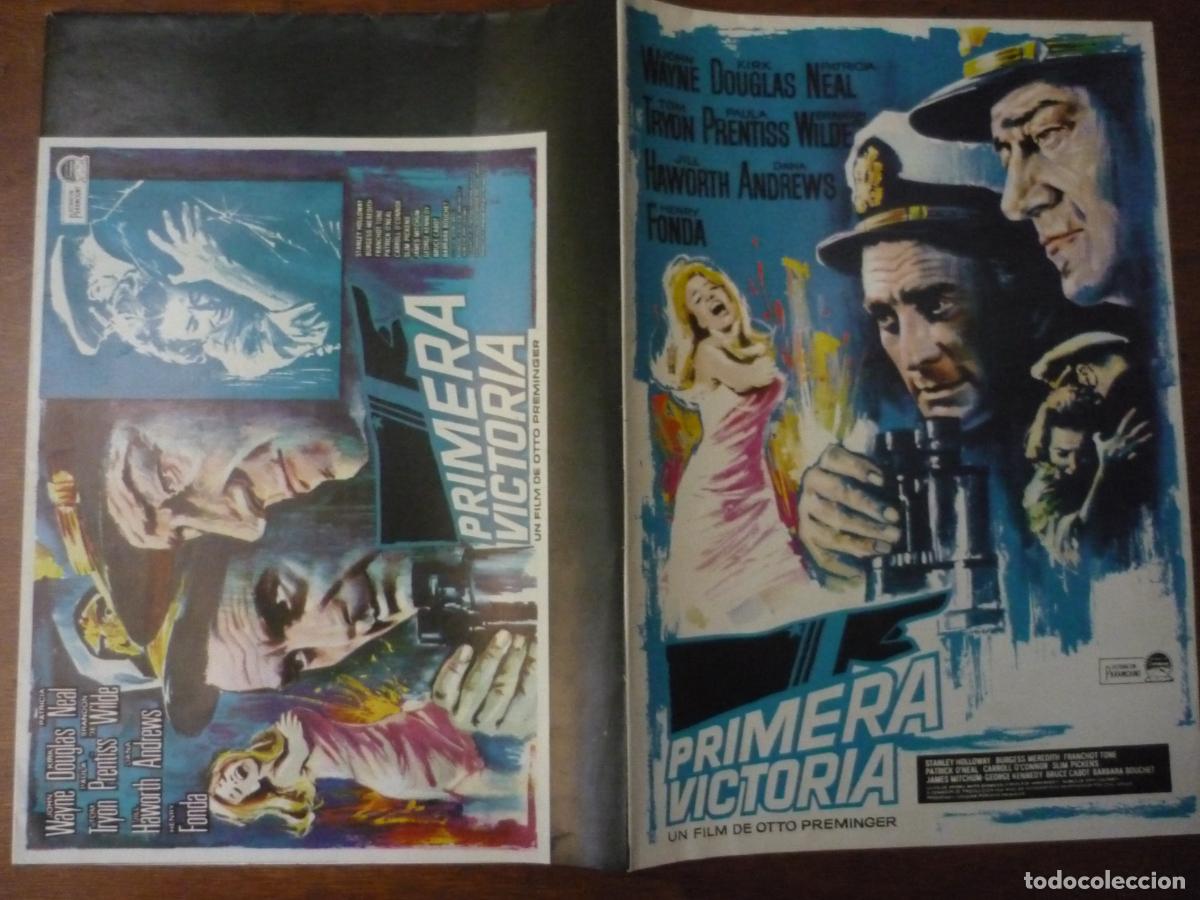 Cine: primera victoria - guia publicitaria original - john wayne kirk douglas patricia neal otto premnger