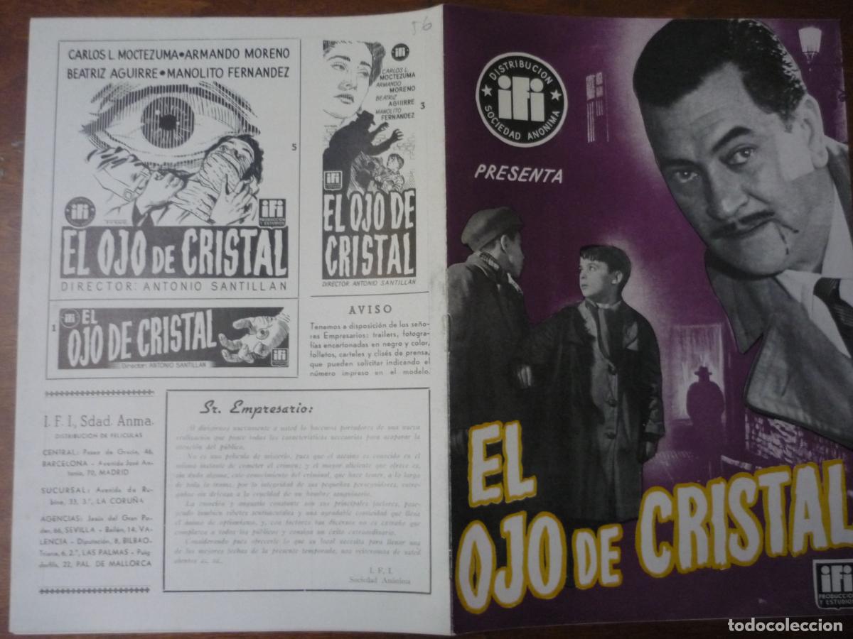 Cine: el ojo de cristal - guia publicitaria original - carlos l. moctezuma miguel fleta beatriz aguirre