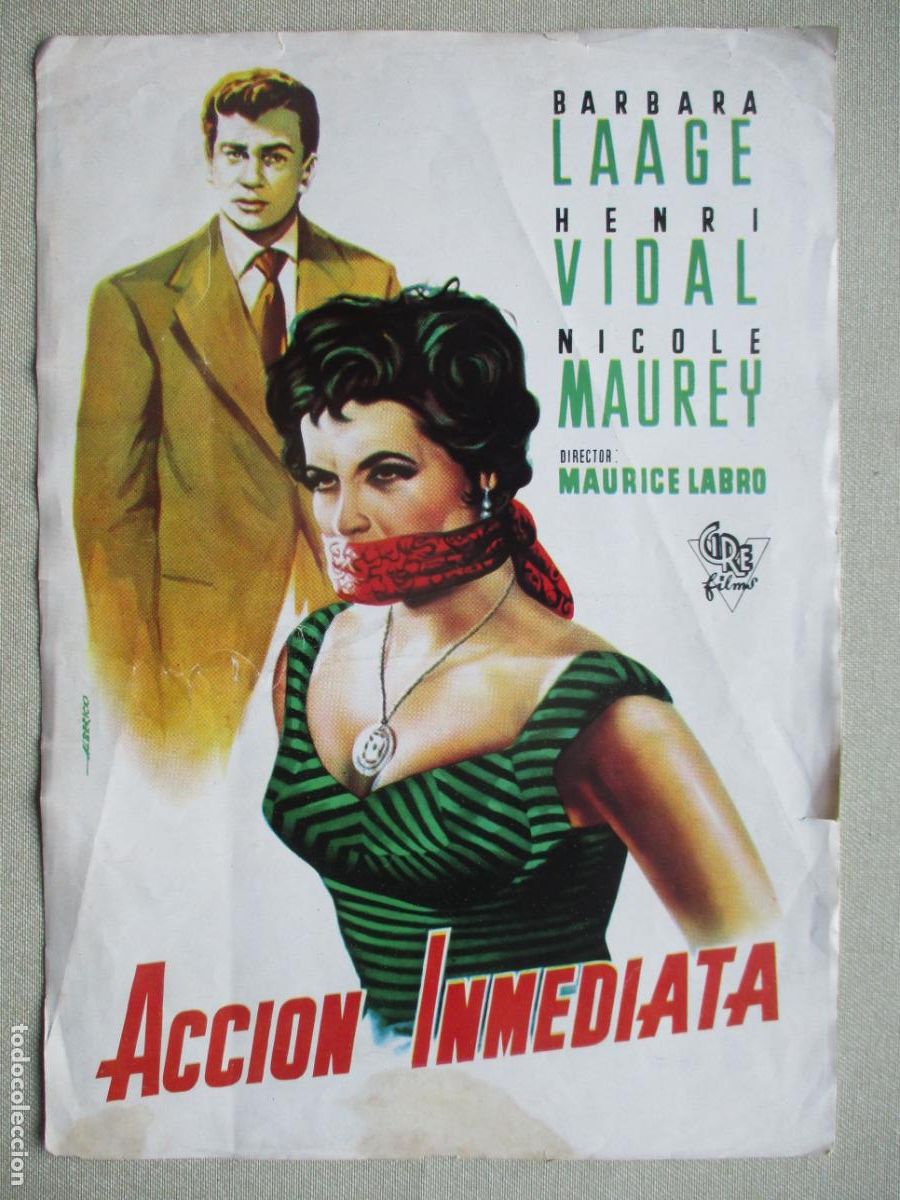 Cin&eacute;ma: ACCION INMEDIATA. GUIA ORIGINAL ESTRENO. PEDIDO MINIMO EN GUIAS 10 EUROS.