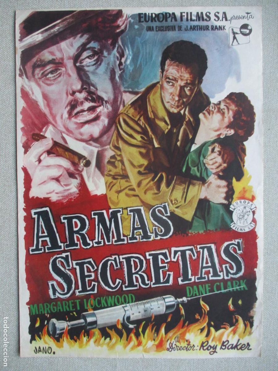 Cin&eacute;ma: ARMAS SECRETAS. GUIA ORIGINAL ESTRENO. PEDIDO MINIMO EN GUIAS 10 EUROS.
