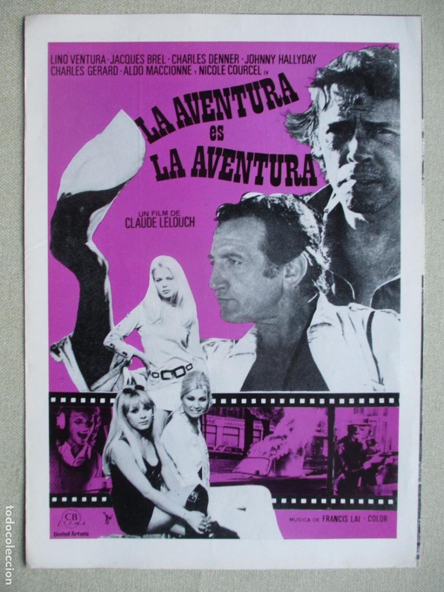 Cin&eacute;ma: LA AVENTURA ES LA AVENTURA. GUIA ORIGINAL ESTRENO. PEDIDO MINIMO EN GUIAS 10 EUROS.