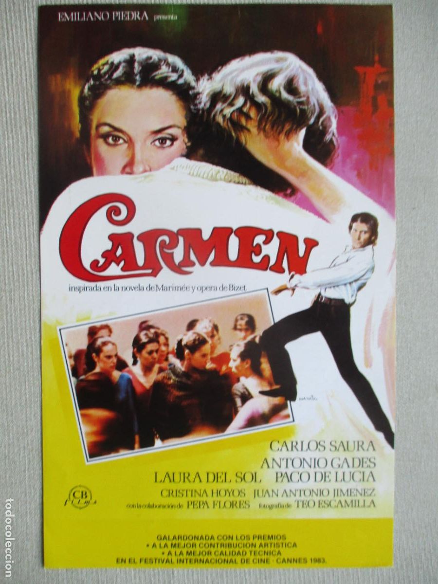Cine: CARMEN. GUIA ORIGINAL ESTRENO. PEDIDO MINIMO EN GUIAS 10 EUROS.