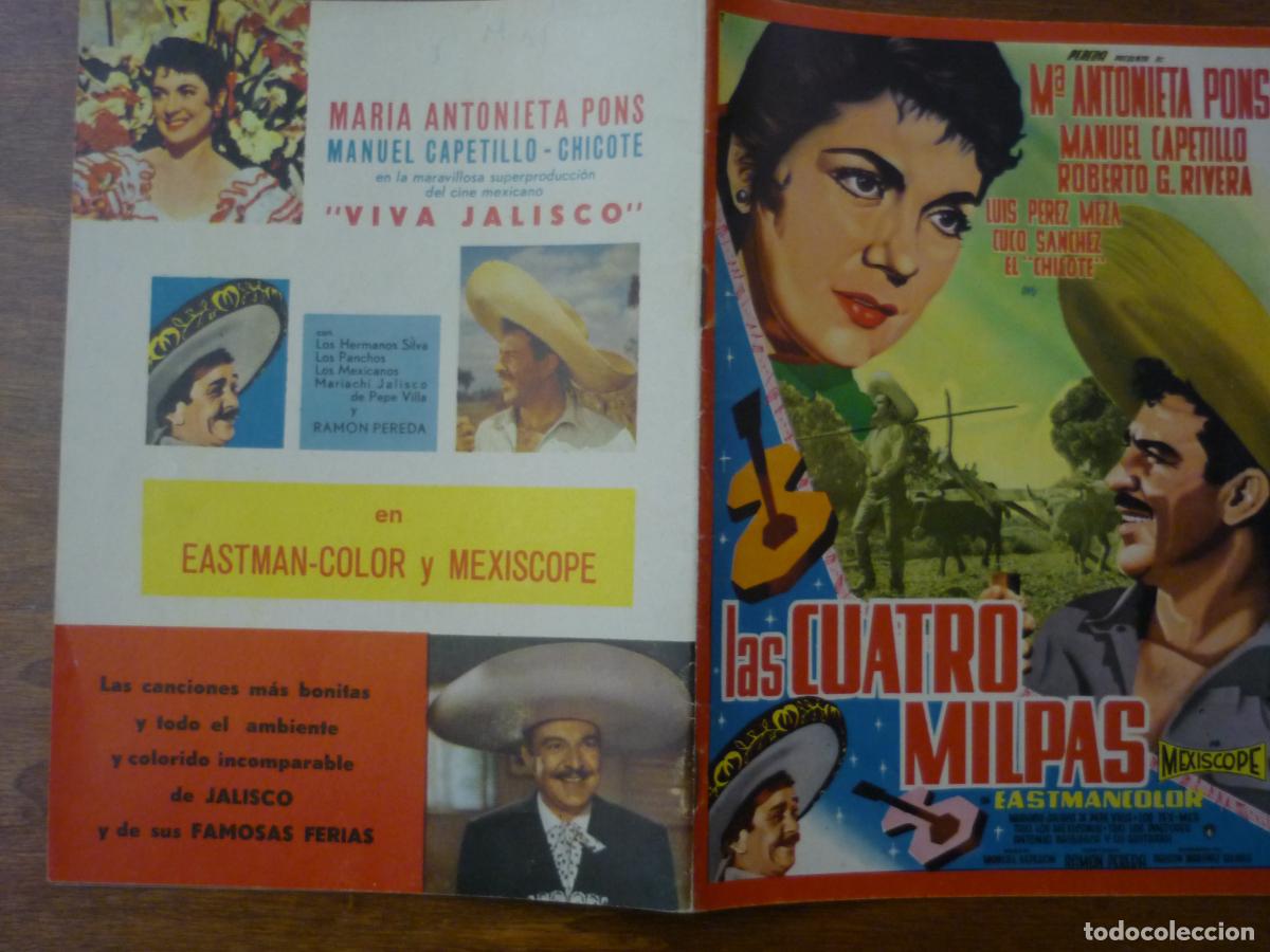Cine: los cuatro milpas - guia publicitaria original - m&ordf; antonieta pons manuel capetillo