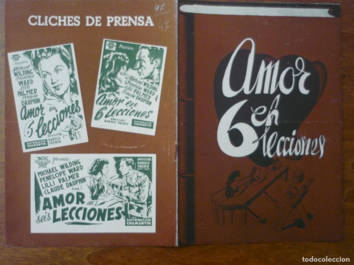 Cine: amor en seis lecciones - guia publicitaria original - Penelope Dudley-Ward lilli palmer m. wilding