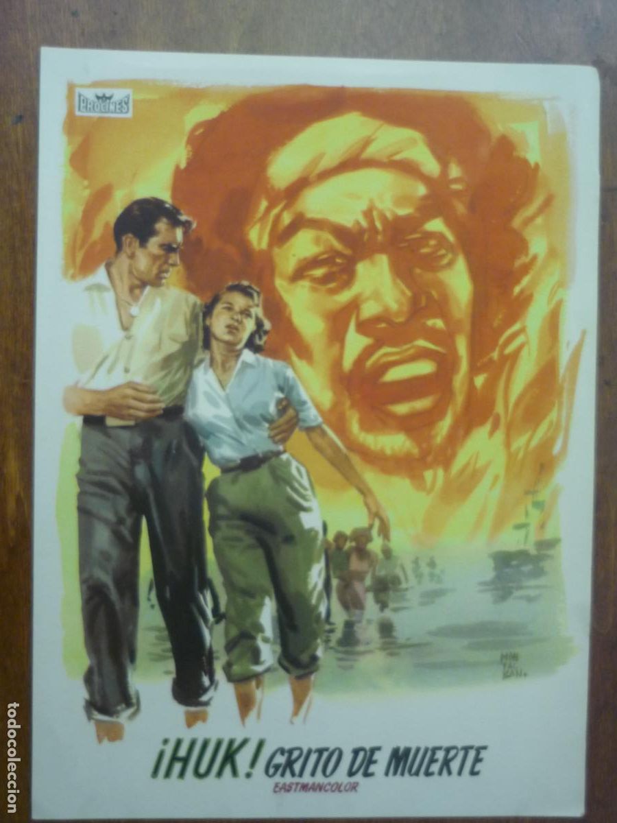 Cine: huk grito de muerte - guia publicitaria original - george montgomery mona freeman procines
