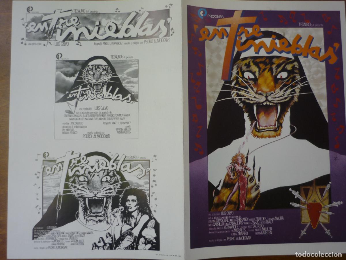 Cinema: entre tinieblas - guia publicitaria original marisa paredes carmen maura almodovar dise&ntilde;o zulueta