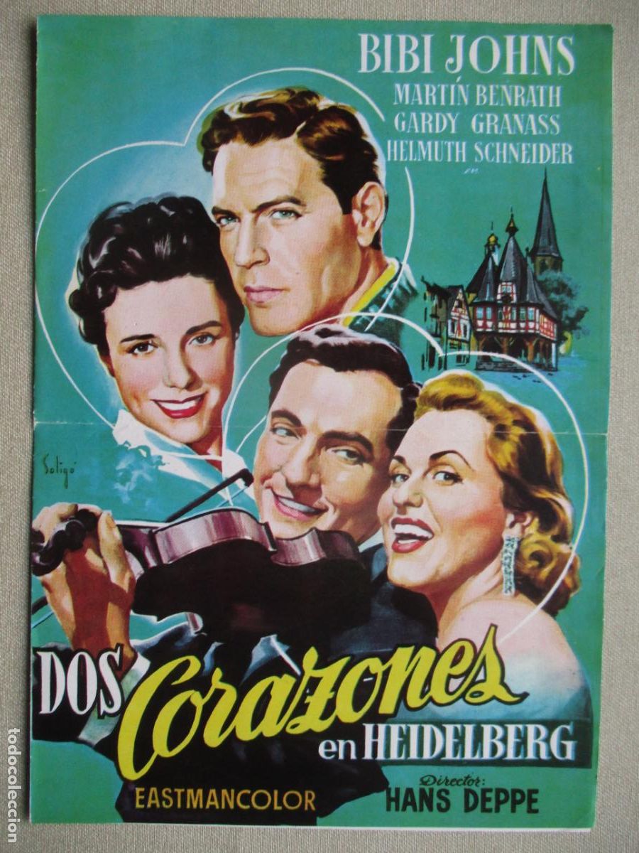 Cine: DOS CORAZONES EN HEIDELBERG. GUIA ORIGINAL ESTRENO. PEDIDO MINIMO EN GUIAS 10 EUROS.