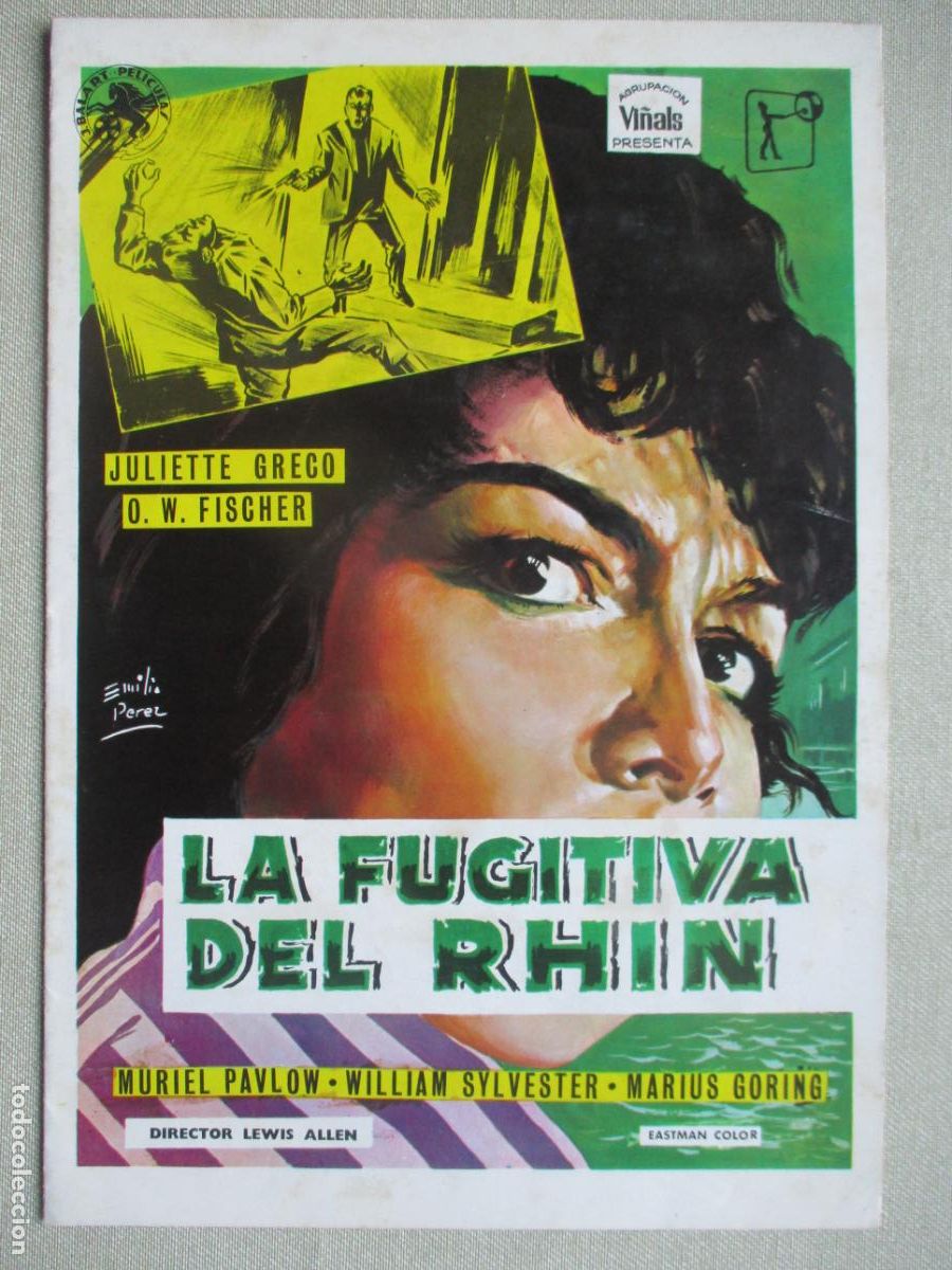 Cine: LA FUGITIVA DEL RHIN. GUIA ORIGINAL ESTRENO. PEDIDO MINIMO EN GUIAS 10 EUROS.