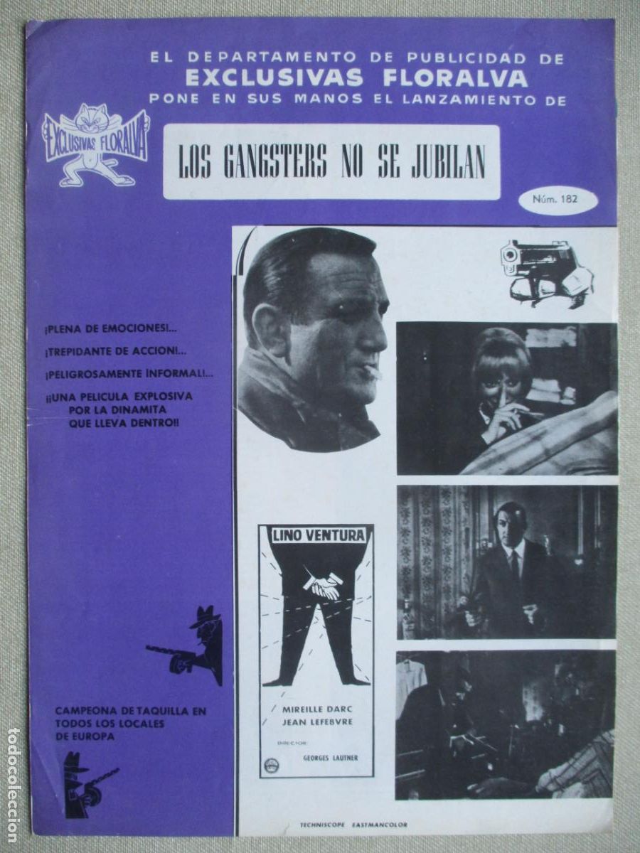 Cine: LOS GANGSTERS NO SE JUBILAN. GUIA ORIGINAL ESTRENO. PEDIDO MINIMO EN GUIAS 10 EUROS.