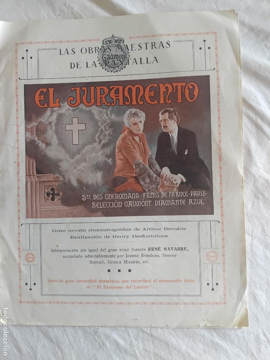 Cine: EL JURAMENTO. RENE NAVARRE. GUIA CINEMATOGRAFICA DE LA PELICULA MUDA.