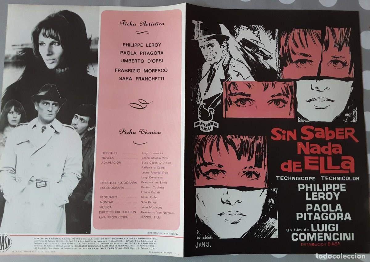 Cine: SIN SABER NADA DE ELLA, PHILIPPE LEROY, PAOLA PITAGORA. DIBUJO DE JANO.