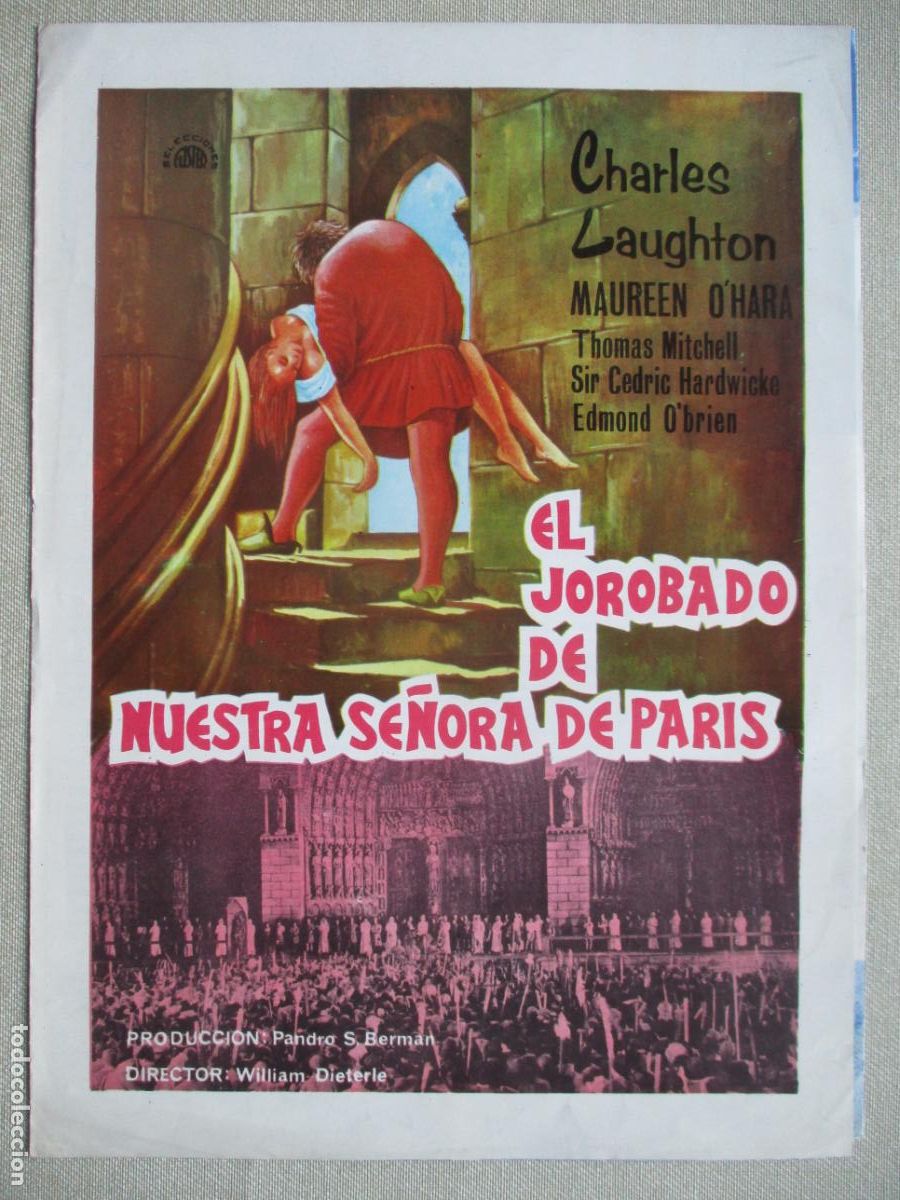 Cine: EL JOROBADO DE NUESTRA SE&Ntilde;ORA DE PARIS. GUIA ORIGINAL ESTRENO. PEDIDO MINIMO EN GUIAS 10 EUROS.