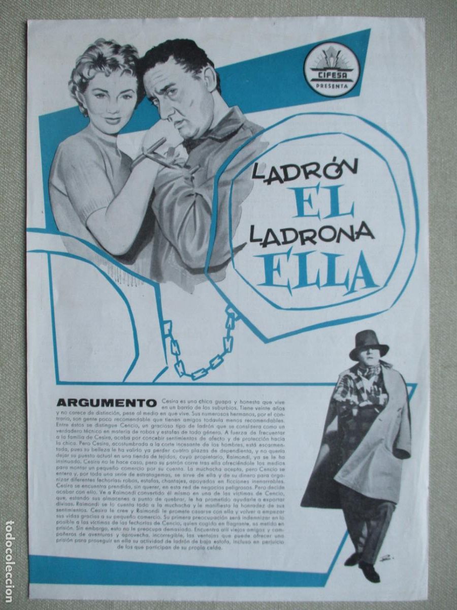 Cine: LADRON EL LADRONA ELLA. GUIA ORIGINAL ESTRENO. PEDIDO MINIMO EN GUIAS 10 EUROS.
