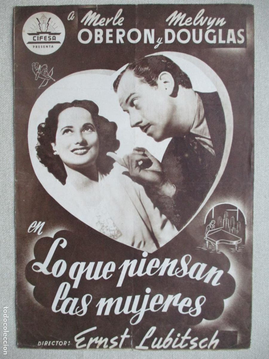 Cine: LO QUE PIENSAN LAS MUJERES. GUIA ORIGINAL ESTRENO. PEDIDO MINIMO EN GUIAS 10 EUROS.