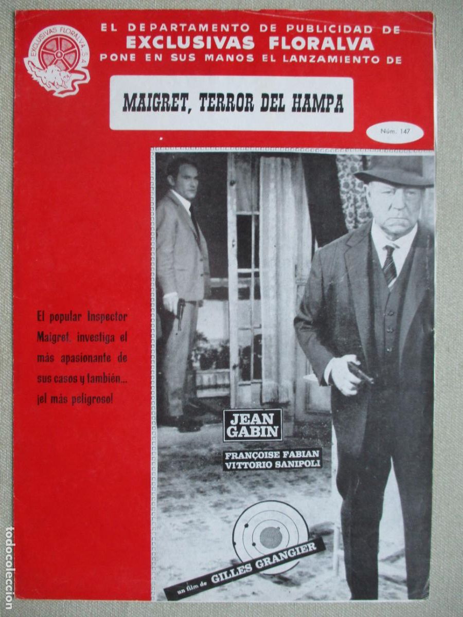 Cine: MAIGRET, TERROR DEL HAMPA. GUIA ORIGINAL ESTRENO. PEDIDO MINIMO EN GUIAS 10 EUROS.