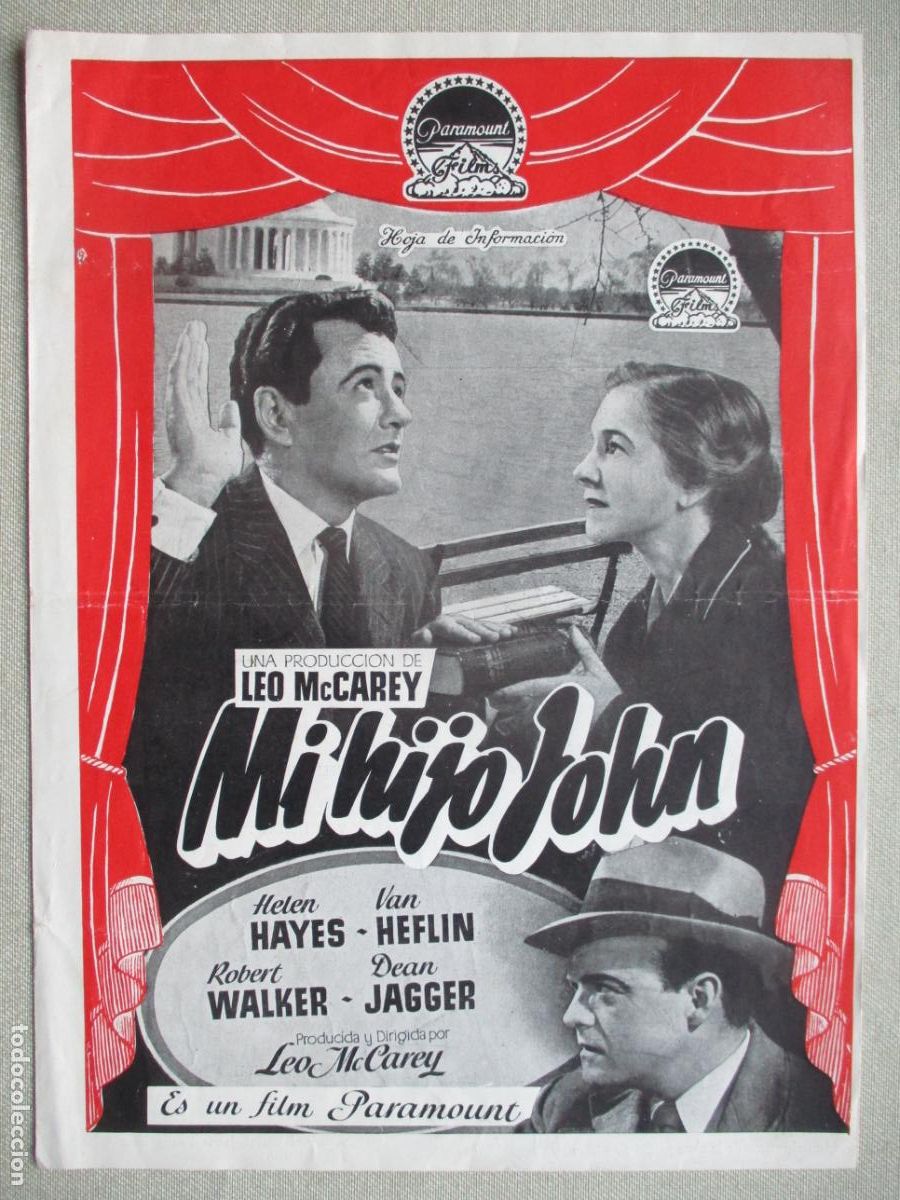 Cine: MI HIJO JOHN. GUIA ORIGINAL ESTRENO. PEDIDO MINIMO EN GUIAS 10 EUROS.