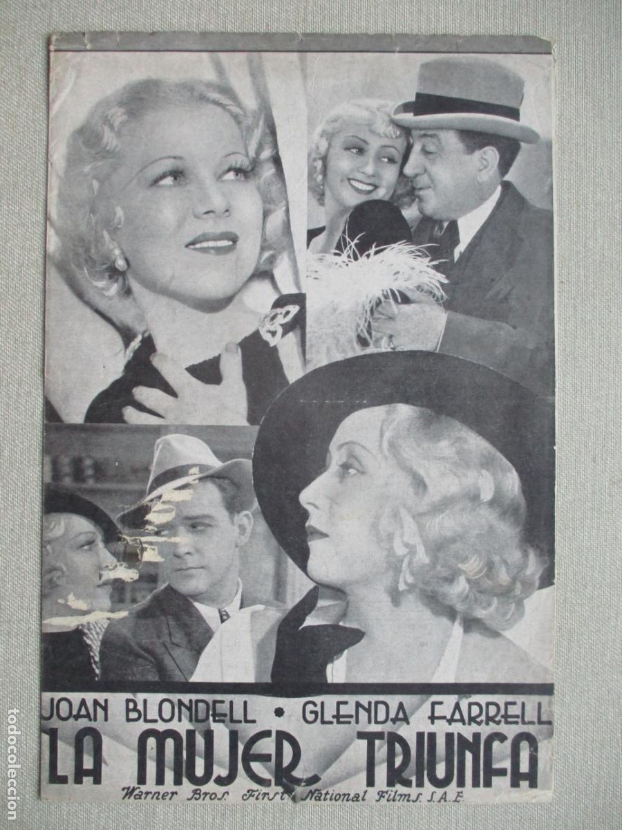 Cine: LA MUJER TRIUNFA. GUIA ORIGINAL ESTRENO. PEDIDO MINIMO EN GUIAS 10 EUROS.