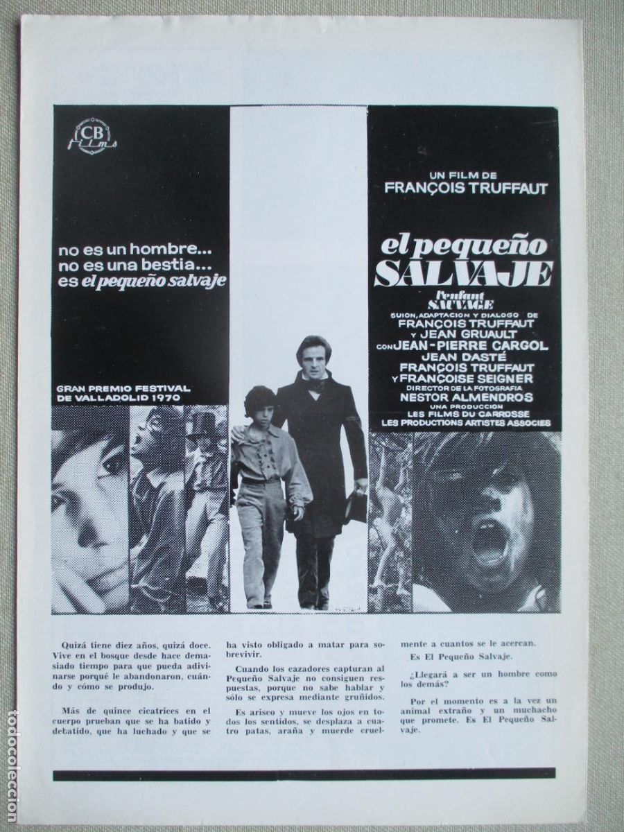 Cine: EL PEQUE&Ntilde;O SALVAJE. GUIA ORIGINAL ESTRENO. PEDIDO MINIMO EN GUIAS 10 EUROS.