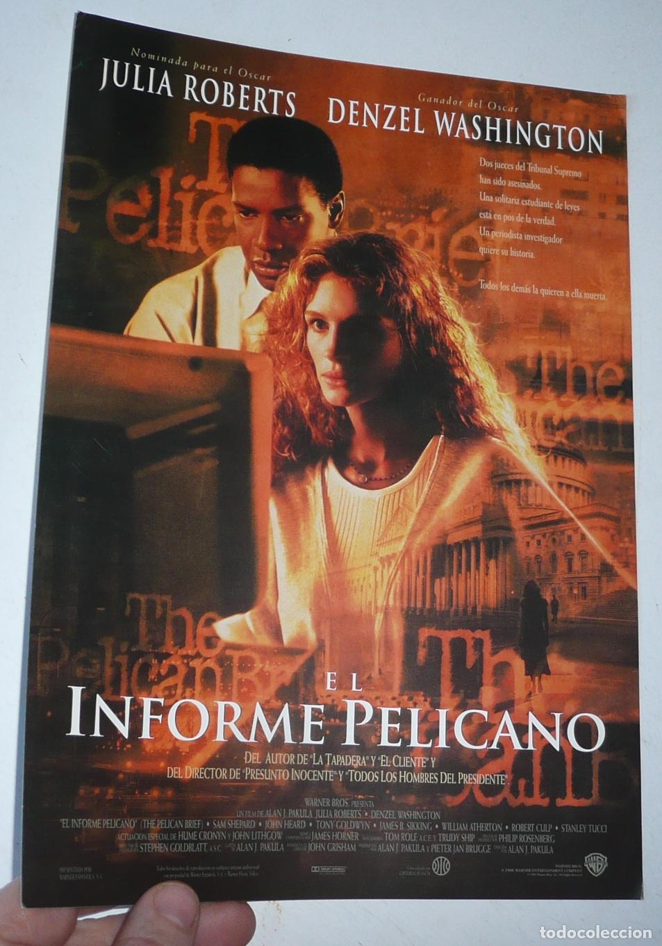 Cine: El informe Pel&iacute;cano (Alan J. Pakula, 1993) Julia Roberts, Denzel Washington, Sam Shepard