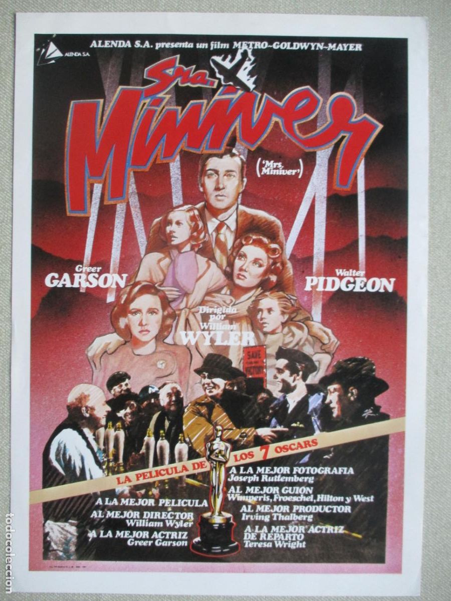 Cine: LA SE&Ntilde;ORA MINIVER. GUIA ORIGINAL RE-ESTRENO. PEDIDO MINIMO EN GUIAS 10 EUROS.