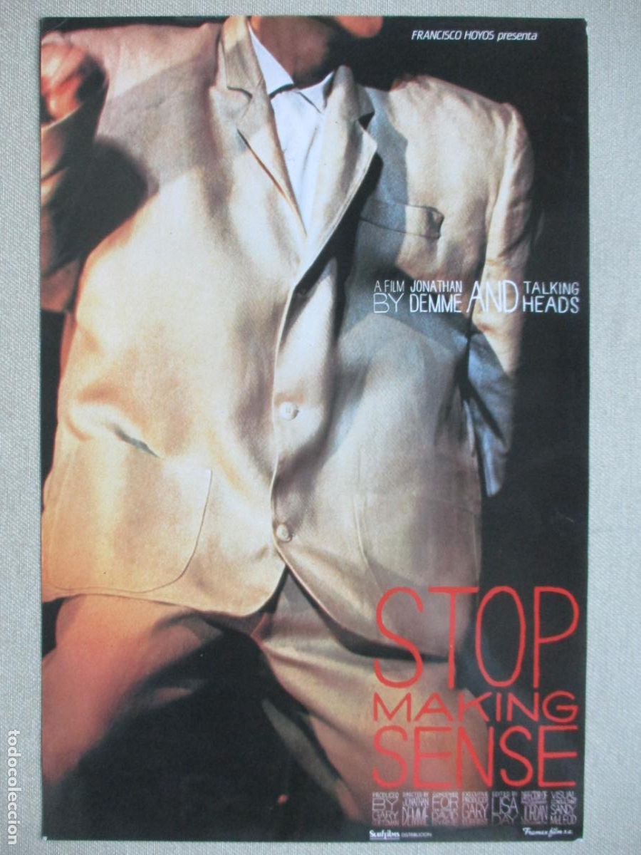 Cine: STOP MAKING SENSE. GUIA ORIGINAL ESTRENO. PEDIDO MINIMO EN GUIAS 10 EUROS.