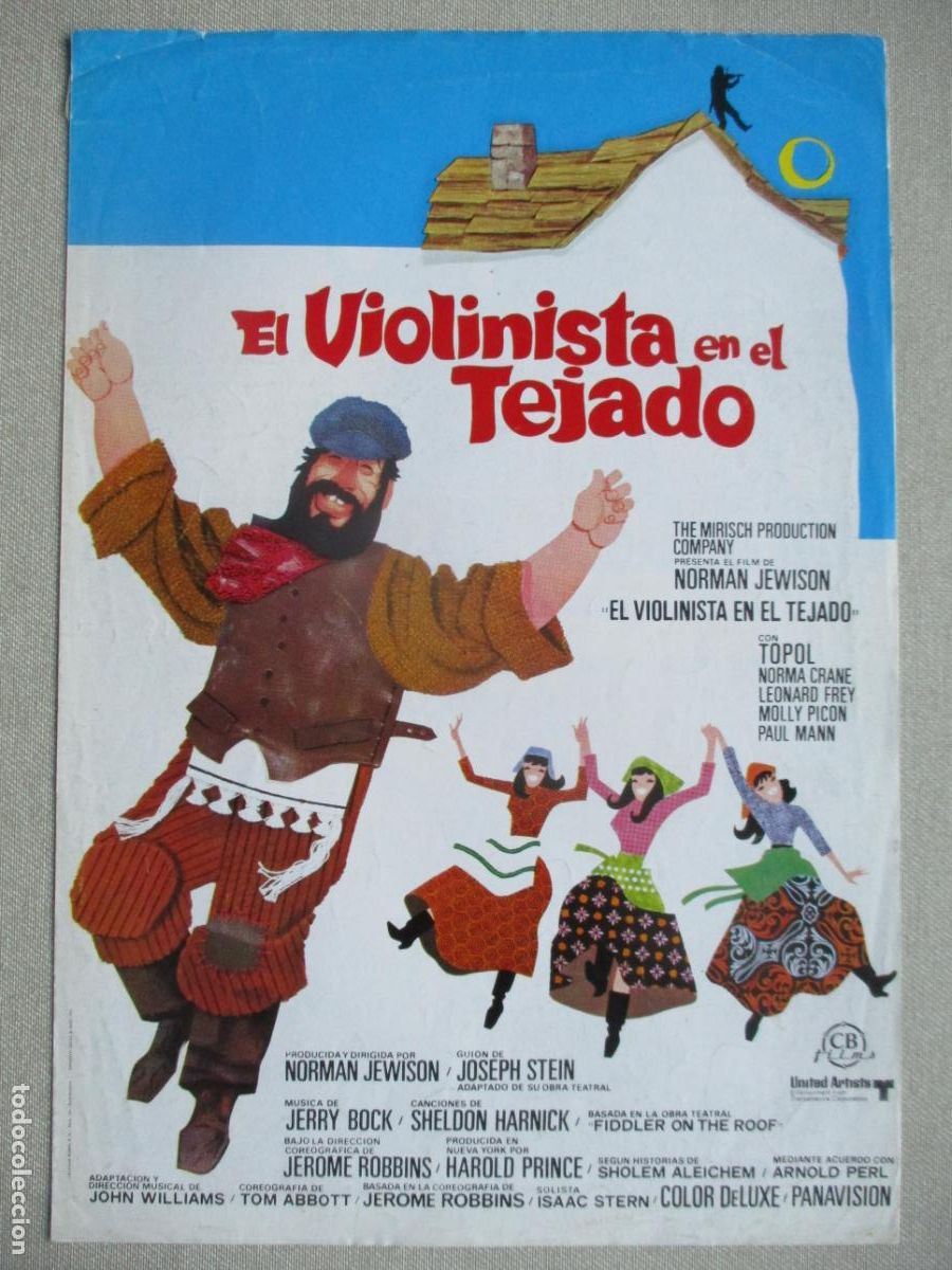 Cine: EL VIOLINISTA EN EL TEJADO. GUIA ORIGINAL ESTRENO. PEDIDO MINIMO EN GUIAS 10 EUROS.
