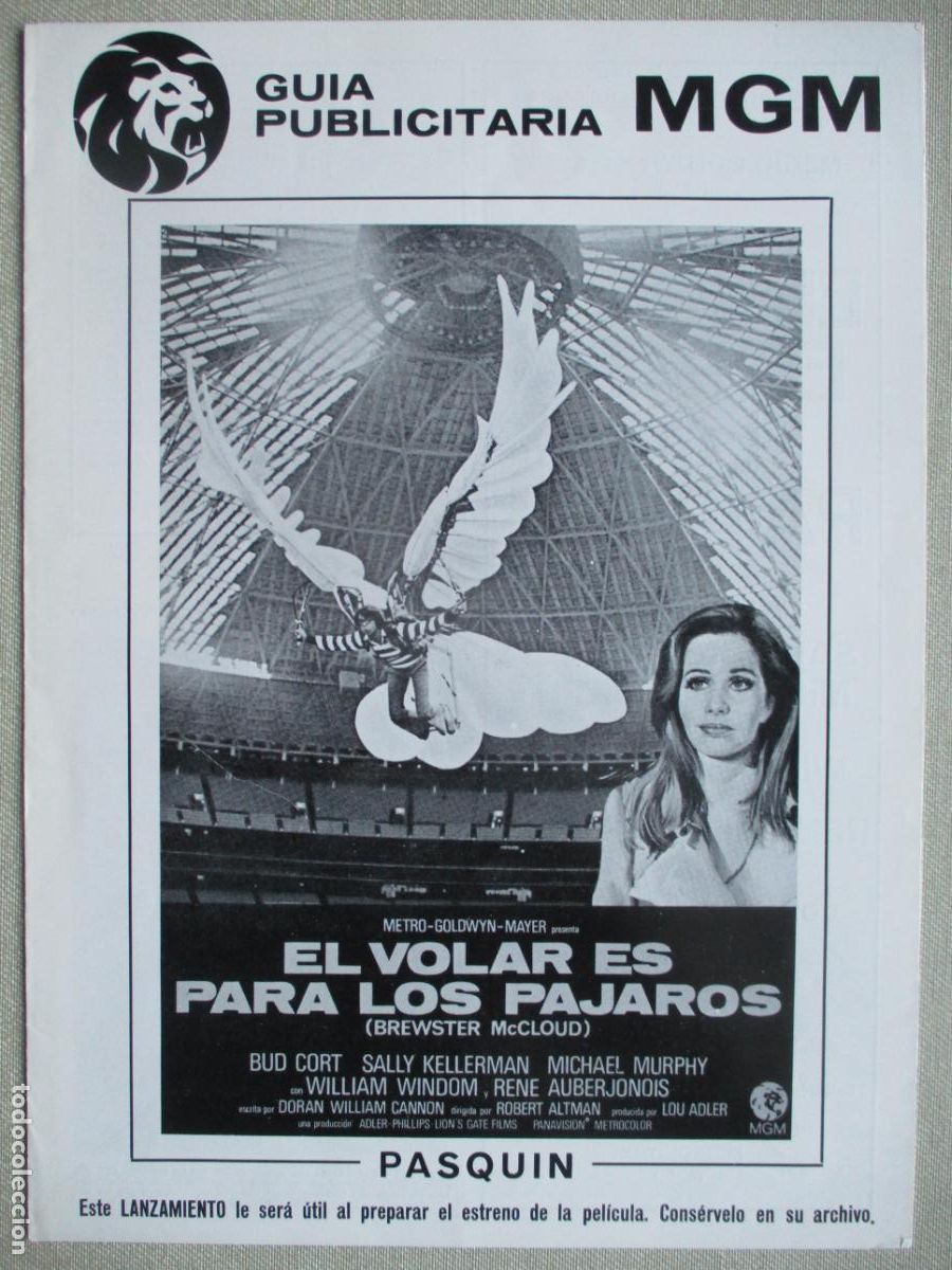 Cine: EL VOLAR ES PARA LOS PAJAROS. GUIA ORIGINAL ESTRENO. PEDIDO MINIMO EN GUIAS 10 EUROS.