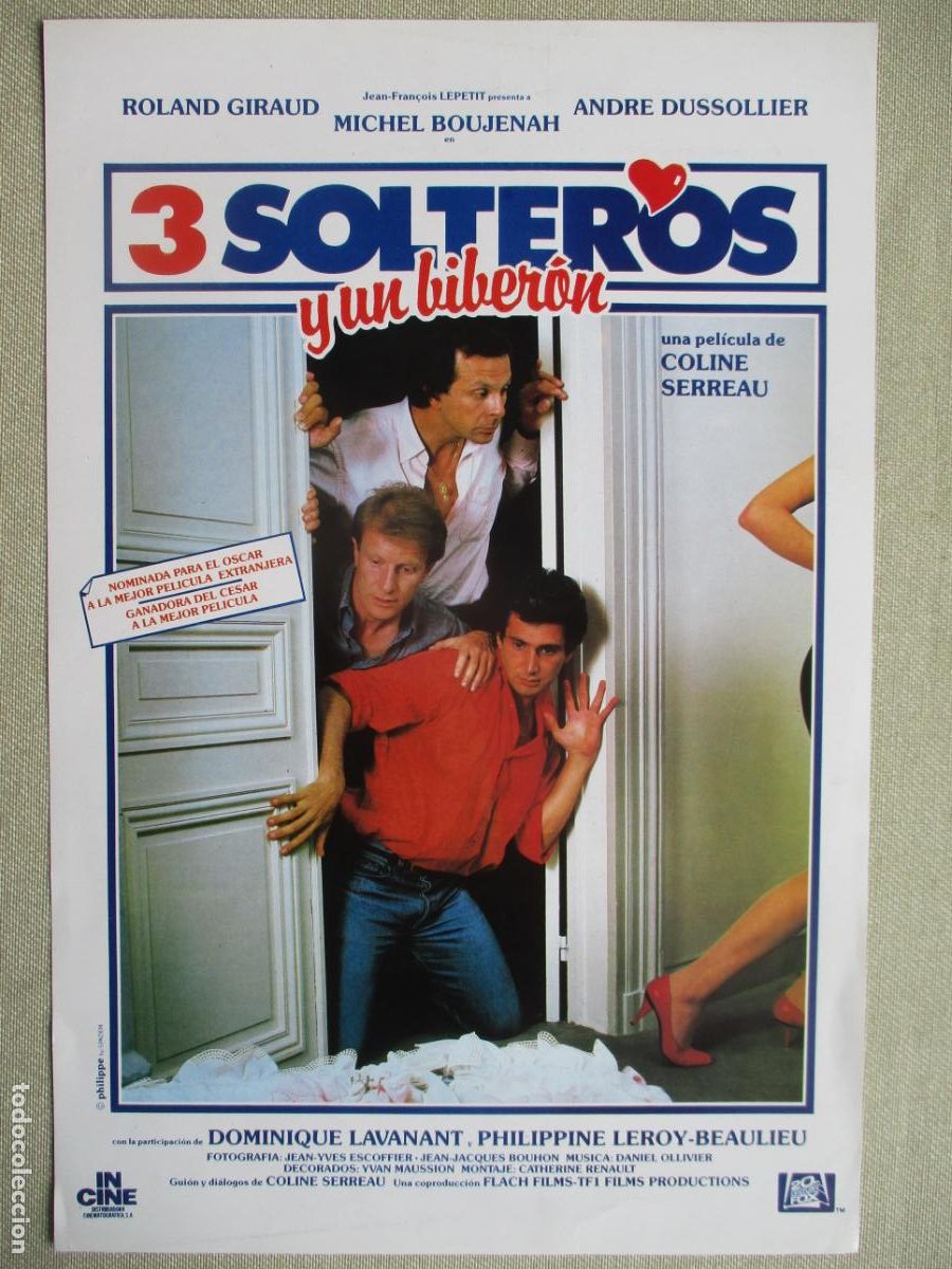 Cinema: 3 SOLTEROS Y UN BIBERON. GUIA ORIGINAL ESTRENO. PEDIDO MINIMO EN GUIAS 10 EUROS.