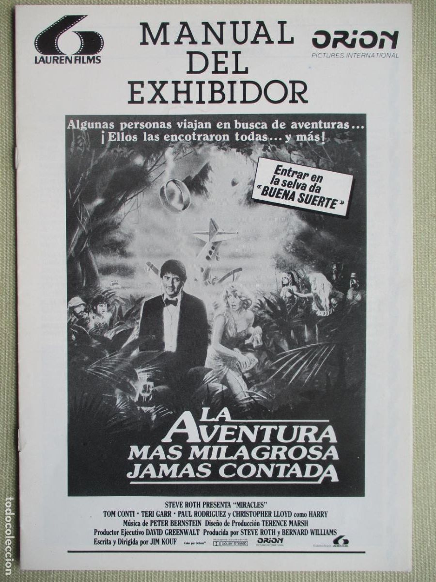 Cine: LA AVENTURA MAS PELIGROSA JAMAS CONTADA. GUIA ORIGINAL ESTRENO. PEDIDO MINIMO EN GUIAS 10 EUROS.
