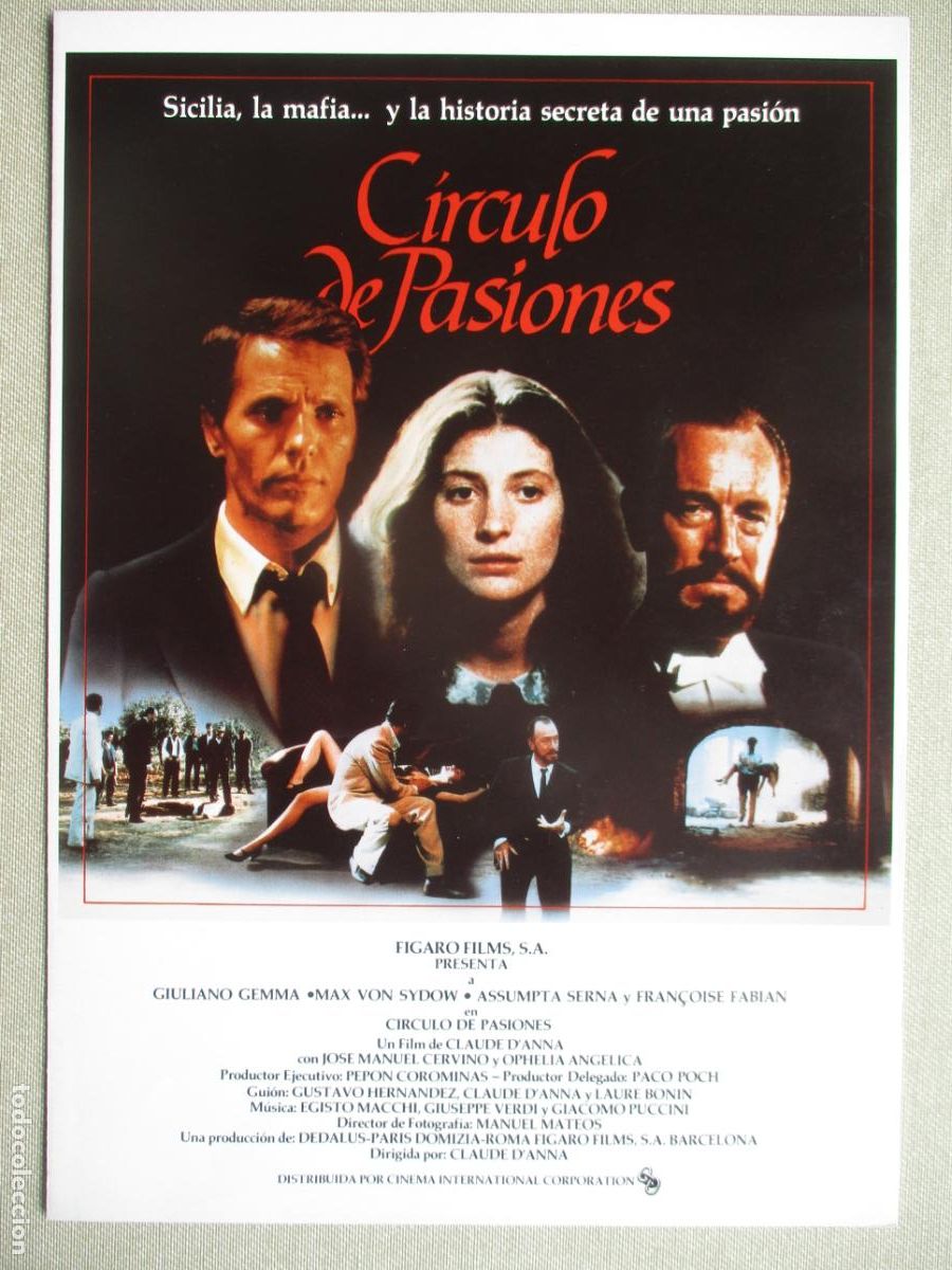 Cine: CIRCULO DE PASIONES. GUIA ORIGINAL ESTRENO. PEDIDO MINIMO EN GUIAS 10 EUROS.