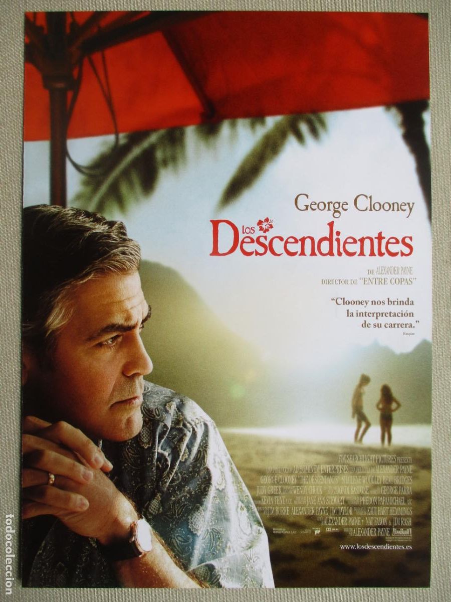 Cine: LOS DESCENDIENTES. GUIA ORIGINAL ESTRENO. PEDIDO MINIMO EN GUIAS 10 EUROS.