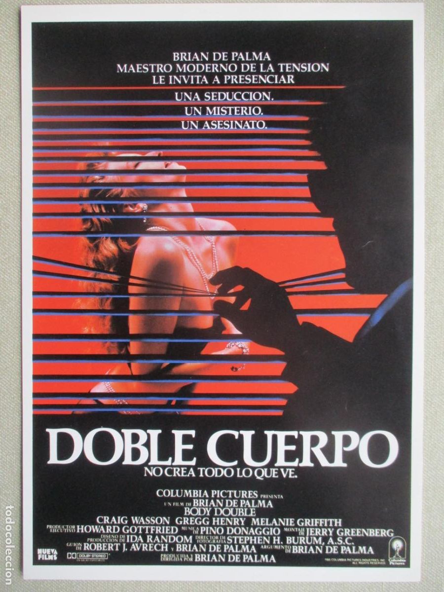 Cine: DOBLE CUERPO. GUIA ORIGINAL ESTRENO. PEDIDO MINIMO EN GUIAS 10 EUROS.