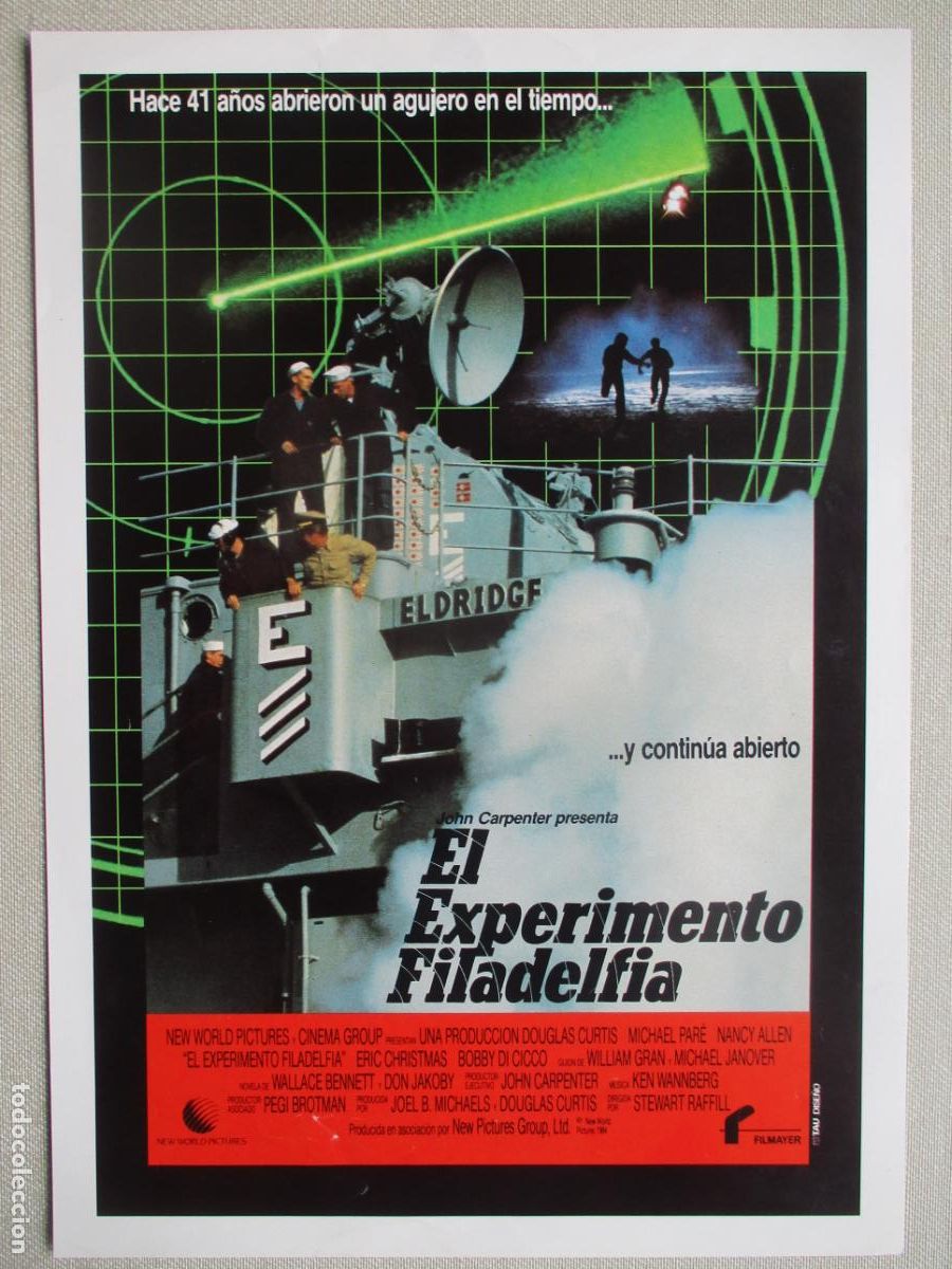 Cine: EL EXPERIMENTO FILADELFIA. GUIA ORIGINAL ESTRENO. PEDIDO MINIMO EN GUIAS 10 EUROS.