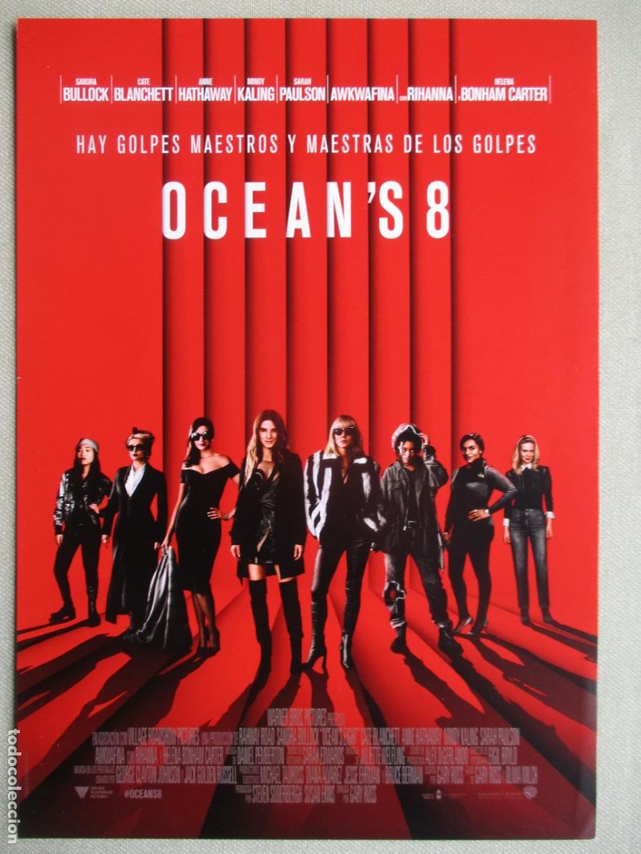 Cine: OCEAN'S 8. GUIA ORIGINAL ESTRENO. PEDIDO MINIMO EN GUIAS 10 EUROS.
