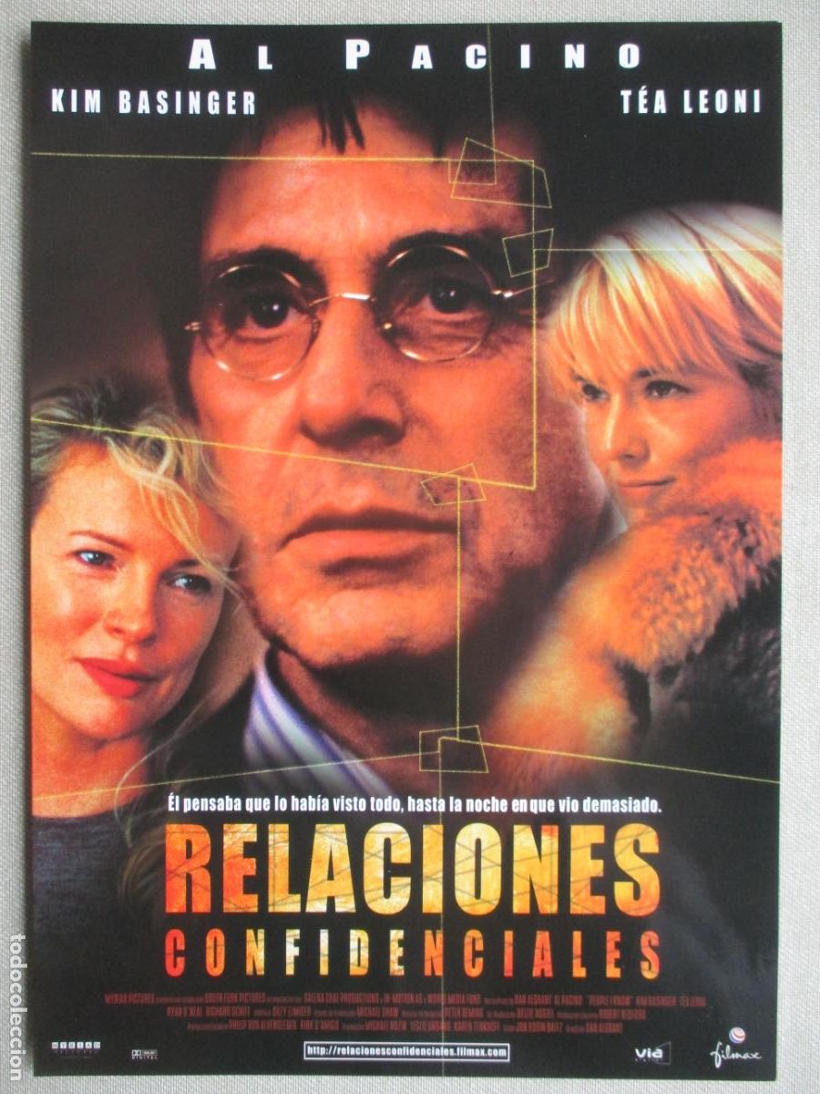 Cine: RELACIONES CONFIDENCIALES. GUIA ORIGINAL ESTRENO. PEDIDO MINIMO EN GUIAS 10 EUROS.
