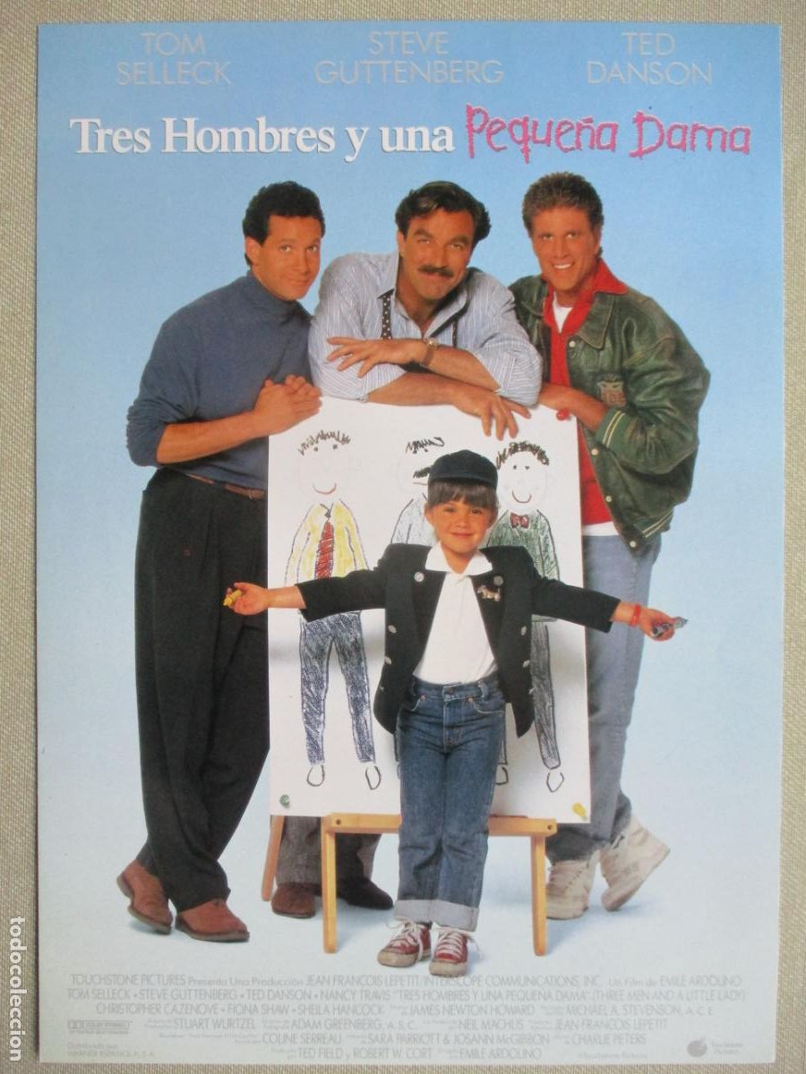 Cine: TRES HOMBRES Y UNA PEQUE&Ntilde;A DAMA. GUIA ORIGINAL ESTRENO. PEDIDO MINIMO EN GUIAS 10 EUROS.
