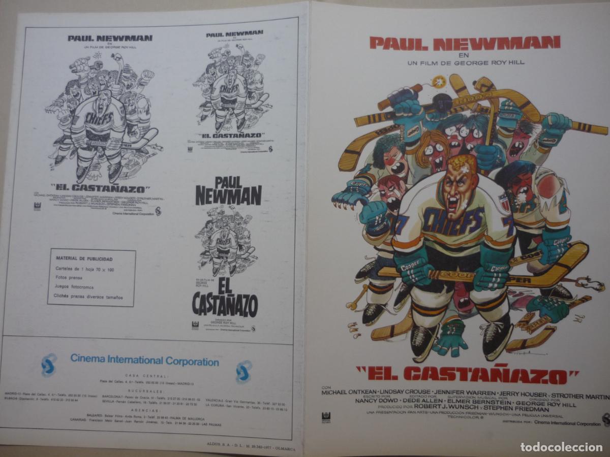 Cine: el casta&ntilde;azo - guia publicitaria original -paul newman Slap Shot hockey sobre hielo