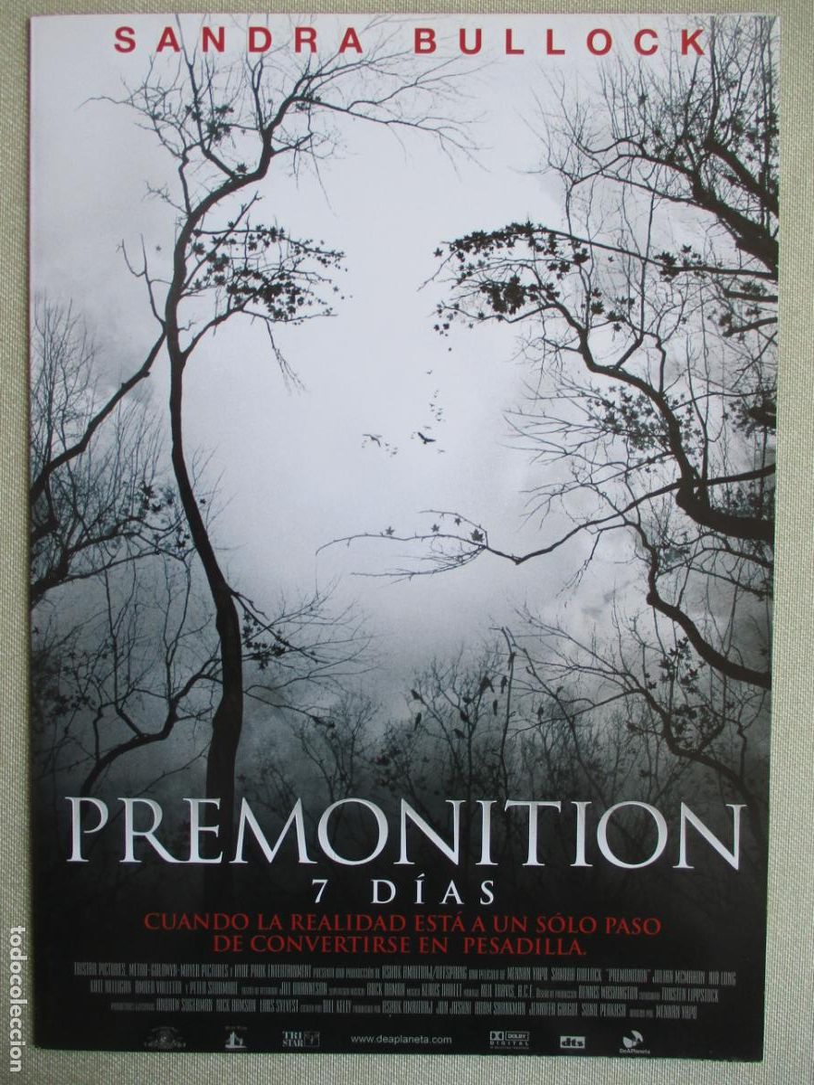Cine: PREMONITION 7 DIAS. GUIA ORIGINAL ESTRENO. PEDIDO MINIMO EN GUIAS 10 EUROS.