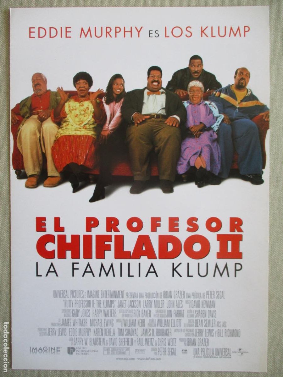 Cine: EL PROFESOR CHIFLADO II. GUIA ORIGINAL ESTRENO. PEDIDO MINIMO EN GUIAS 10 EUROS.