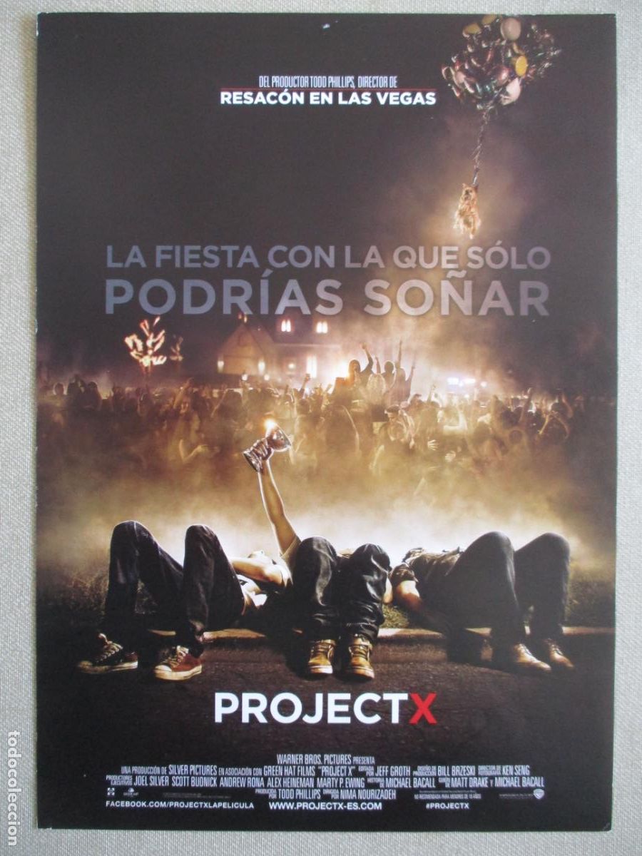 Cine: PROJECT X. GUIA ORIGINAL ESTRENO. PEDIDO MINIMO EN GUIAS 10 EUROS.
